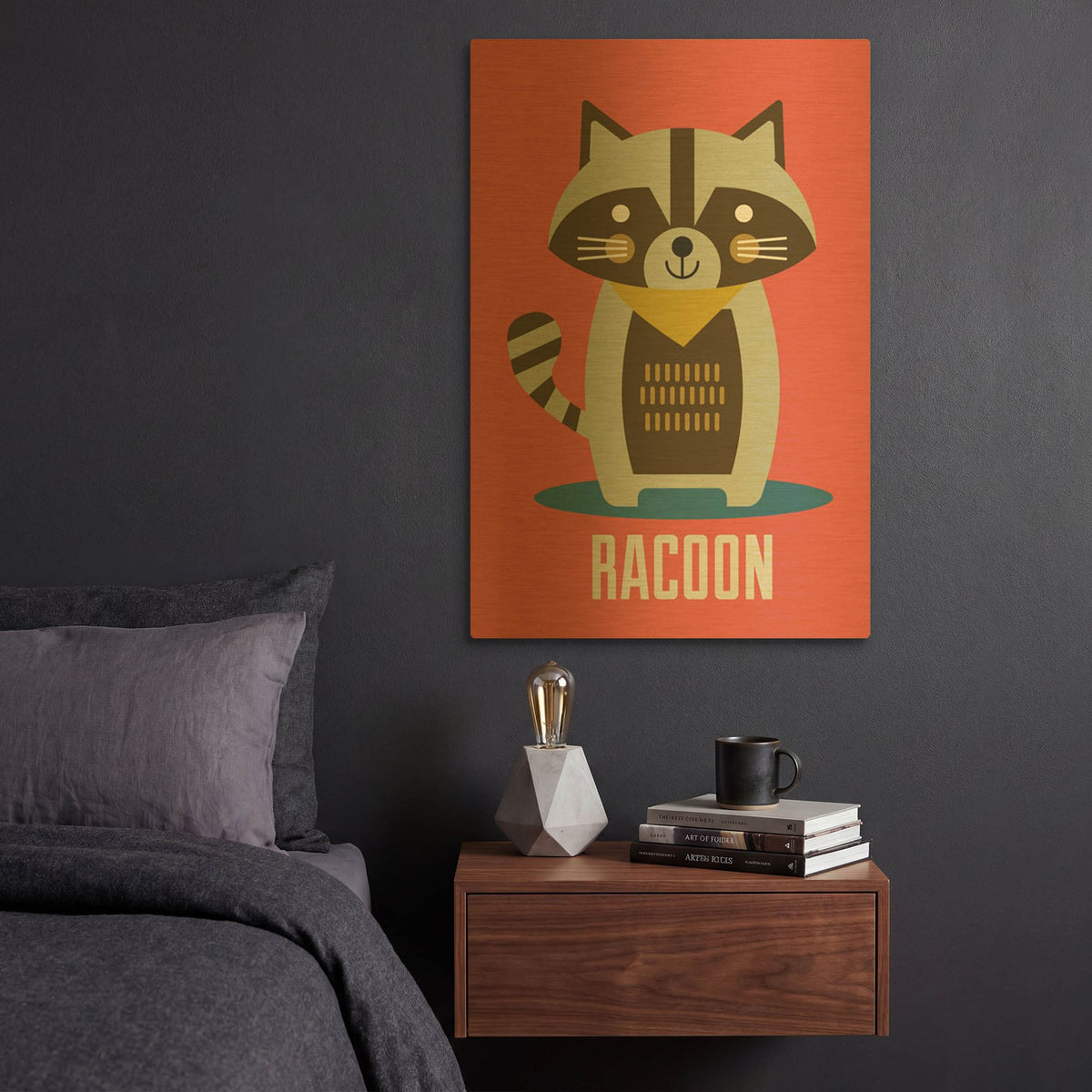 'Racoon Kids Nursery' By Gary Williams Gold Metal Wall Art