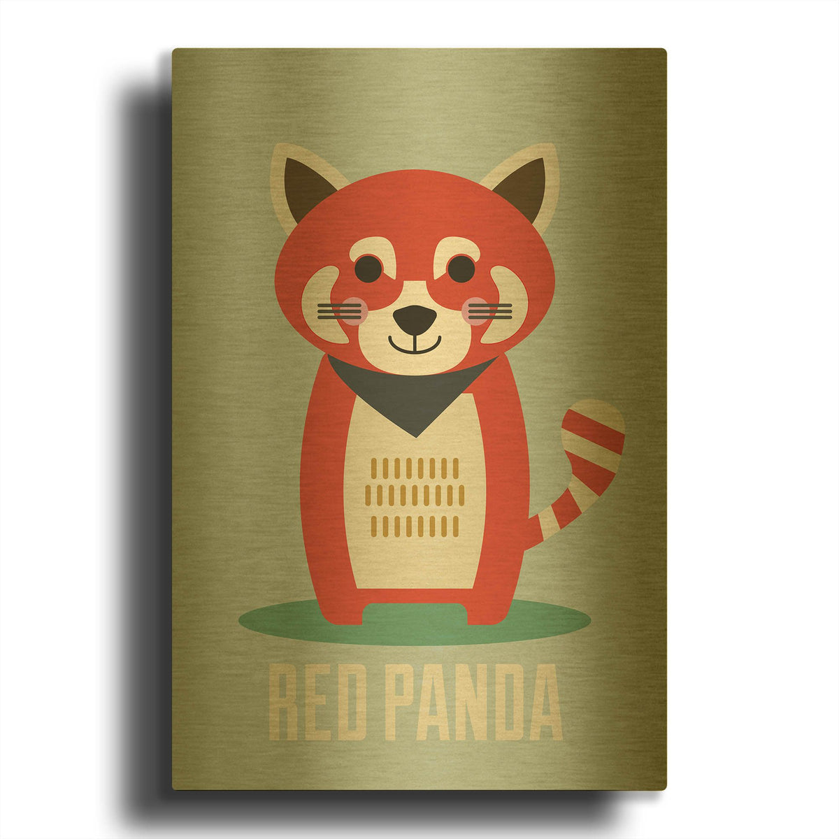 'Red Panda Kids Nursery' By Gary Williams Gold Metal Wall Art
