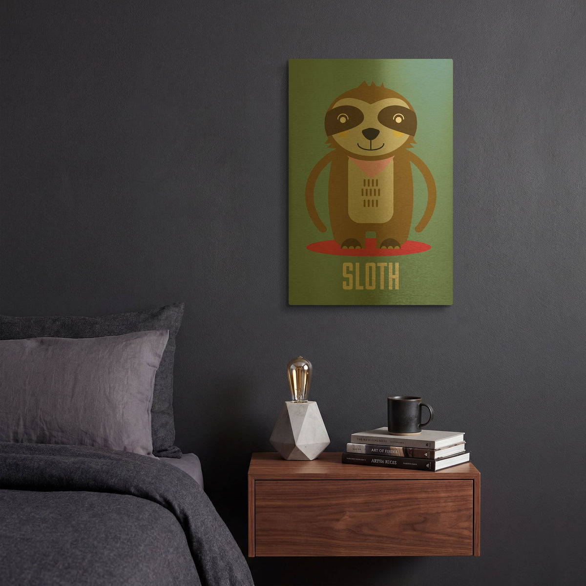 'Sloth Kids Nursery' By Gary Williams Gold Metal Wall Art