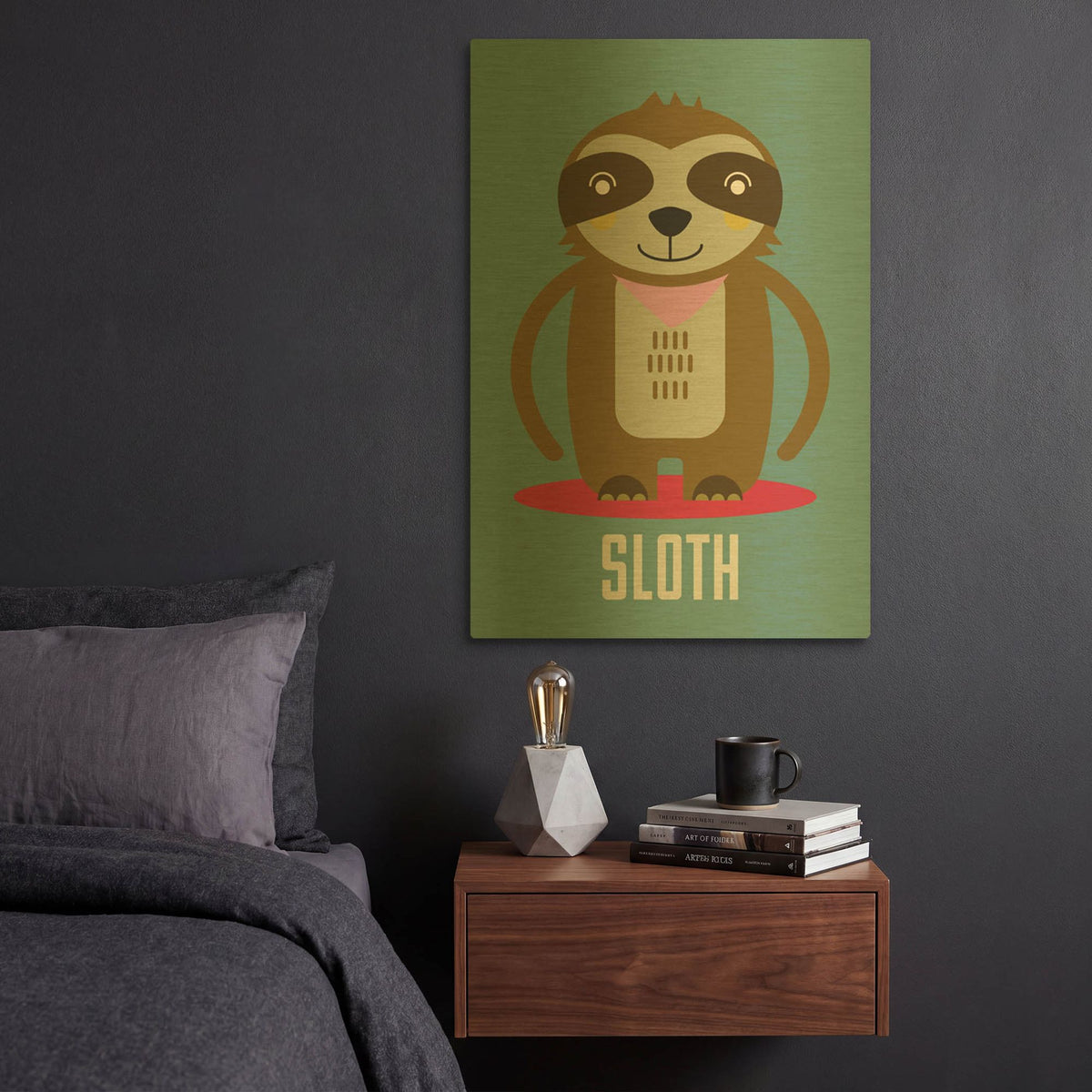 'Sloth Kids Nursery' By Gary Williams Gold Metal Wall Art