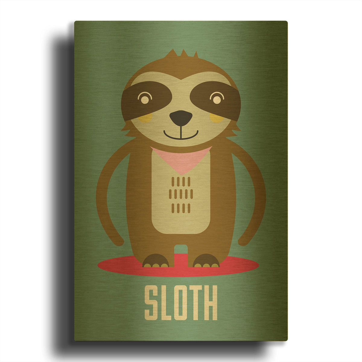 'Sloth Kids Nursery' By Gary Williams Gold Metal Wall Art