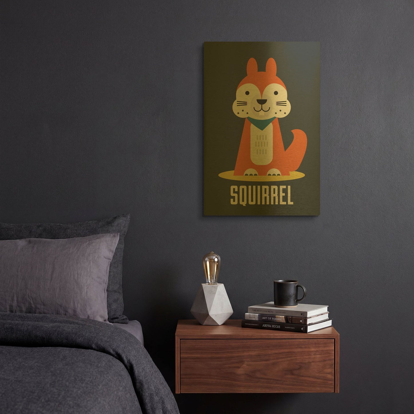 'Squirrel Kids Nursery' By Gary Williams Gold Metal Wall Art