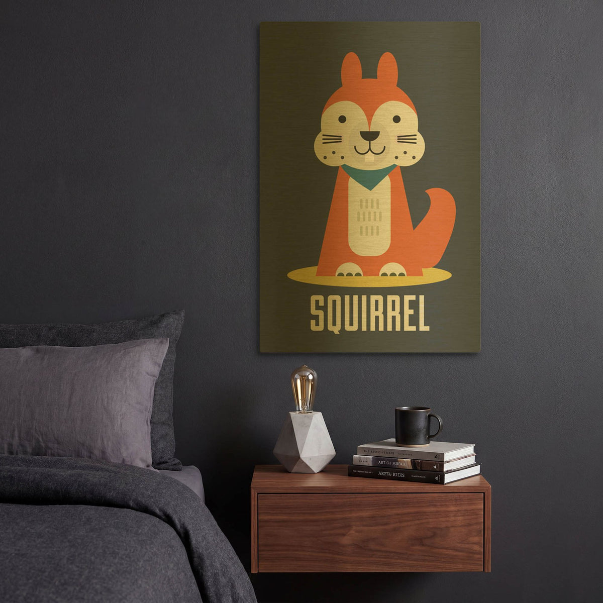 'Squirrel Kids Nursery' By Gary Williams Gold Metal Wall Art