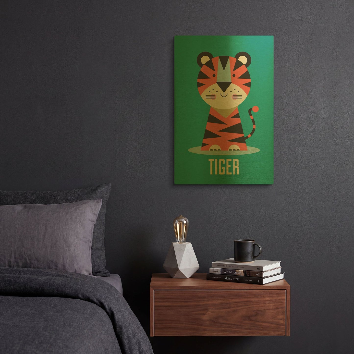 'Tiger Kids Nursery' By Gary Williams Gold Metal Wall Art