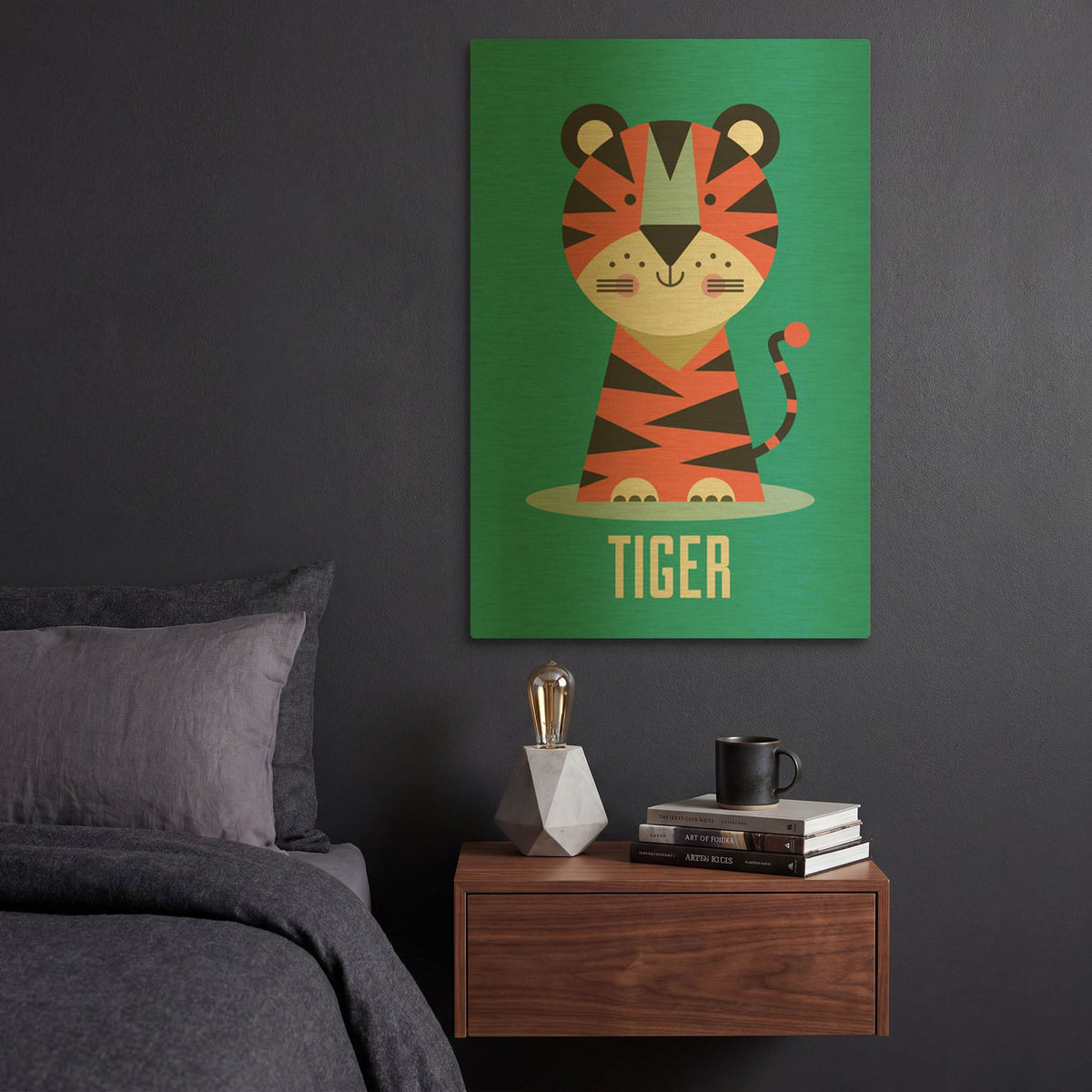 'Tiger Kids Nursery' By Gary Williams Gold Metal Wall Art