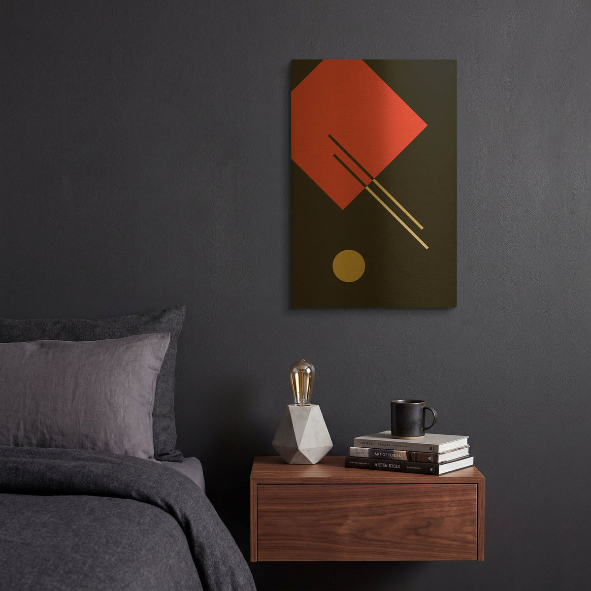 'Suprematist Abstract Geometric 2' By Gary Williams Gold Metal Wall Art