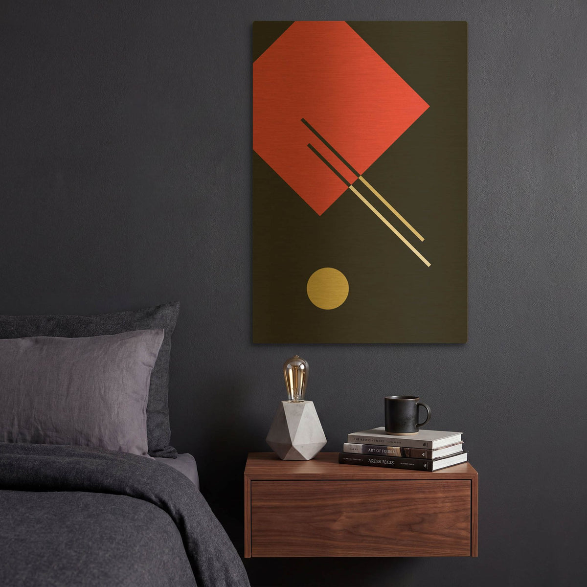 'Suprematist Abstract Geometric 2' By Gary Williams Gold Metal Wall Art