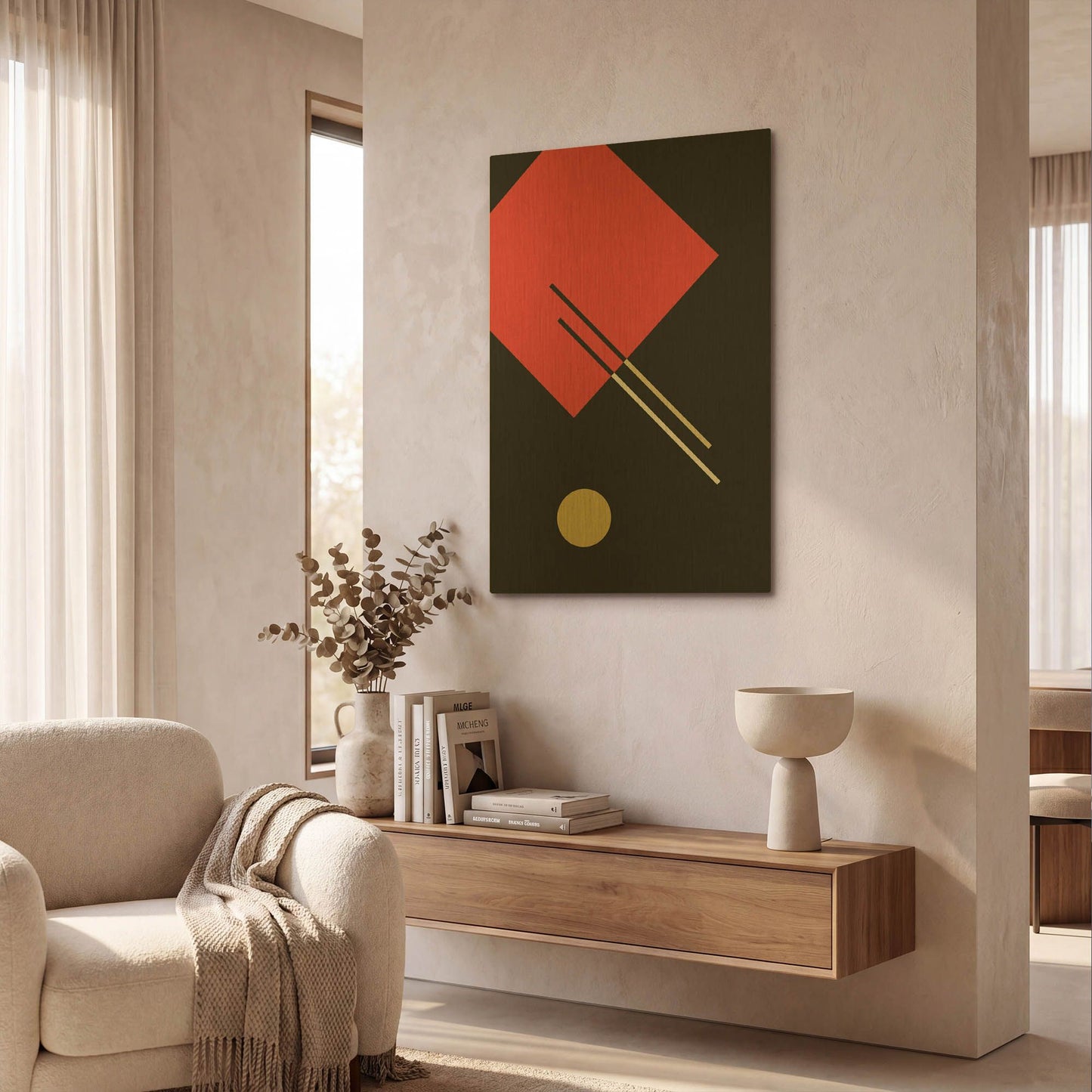 'Suprematist Abstract Geometric 2' By Gary Williams Gold Metal Wall Art