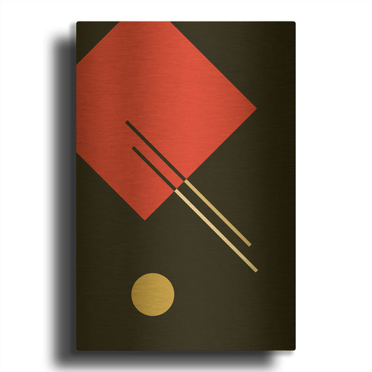 'Suprematist Abstract Geometric 2' By Gary Williams Gold Metal Wall Art