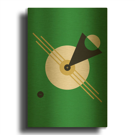 'Suprematist Abstract Geometric 4' By Gary Williams Gold Metal Wall Art