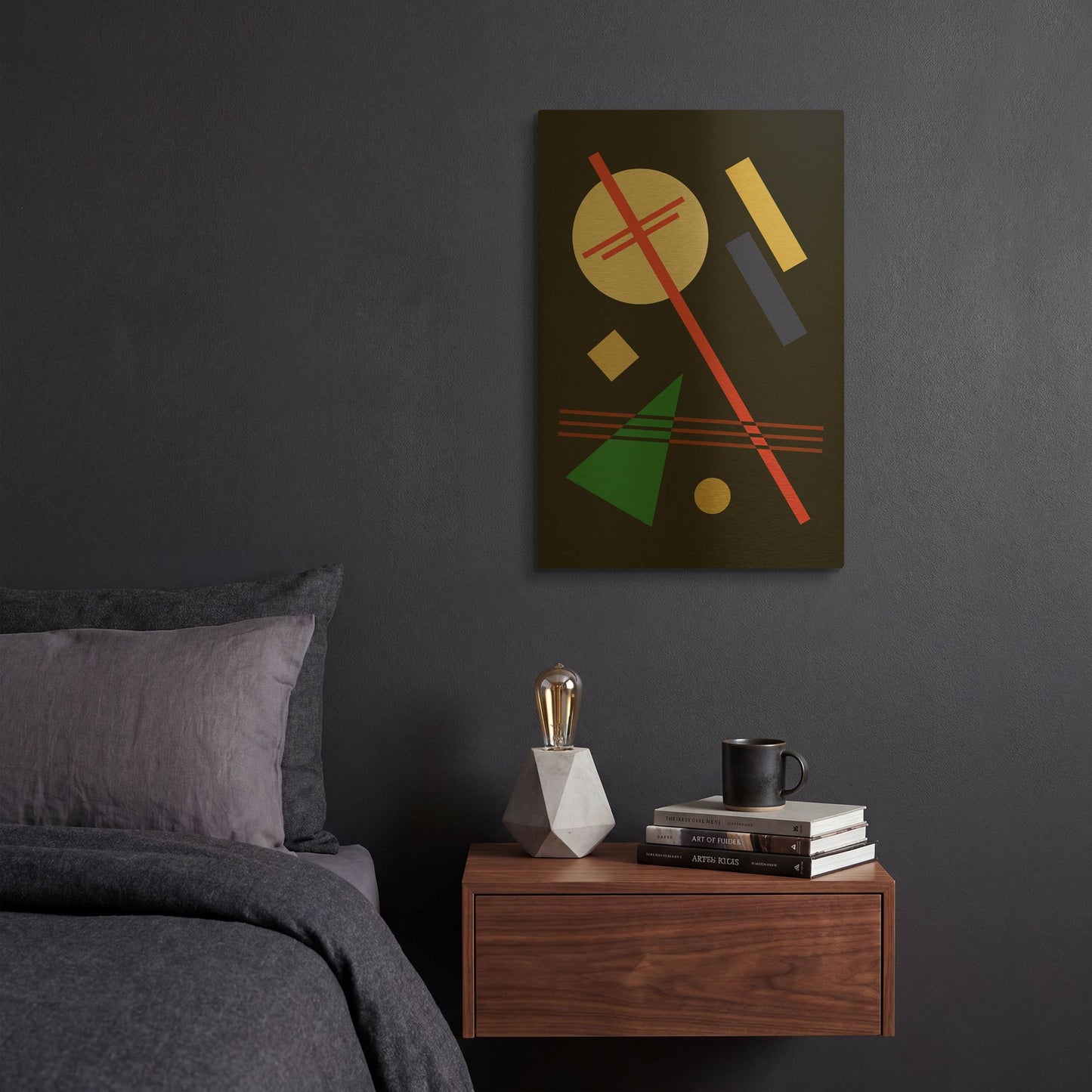 'Suprematist Abstract Geometric 5' By Gary Williams Gold Metal Wall Art