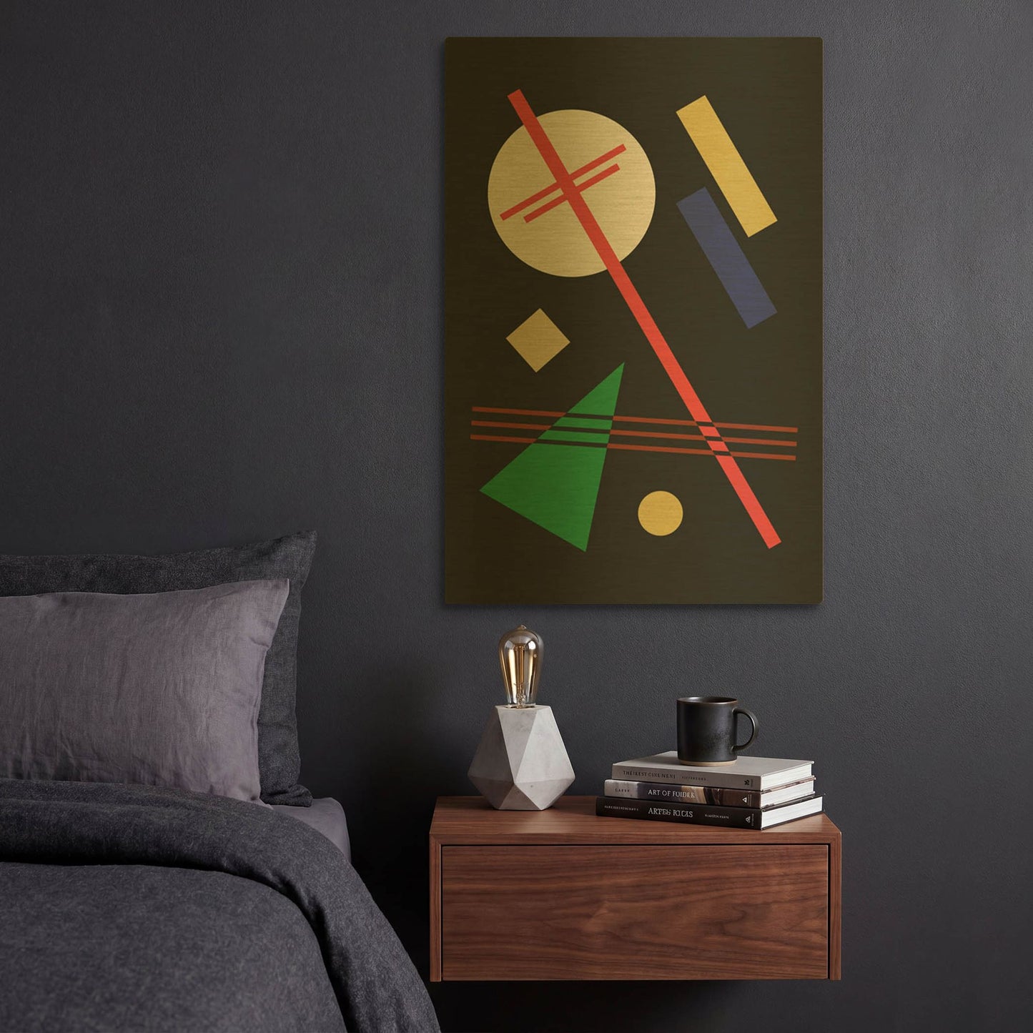 'Suprematist Abstract Geometric 5' By Gary Williams Gold Metal Wall Art
