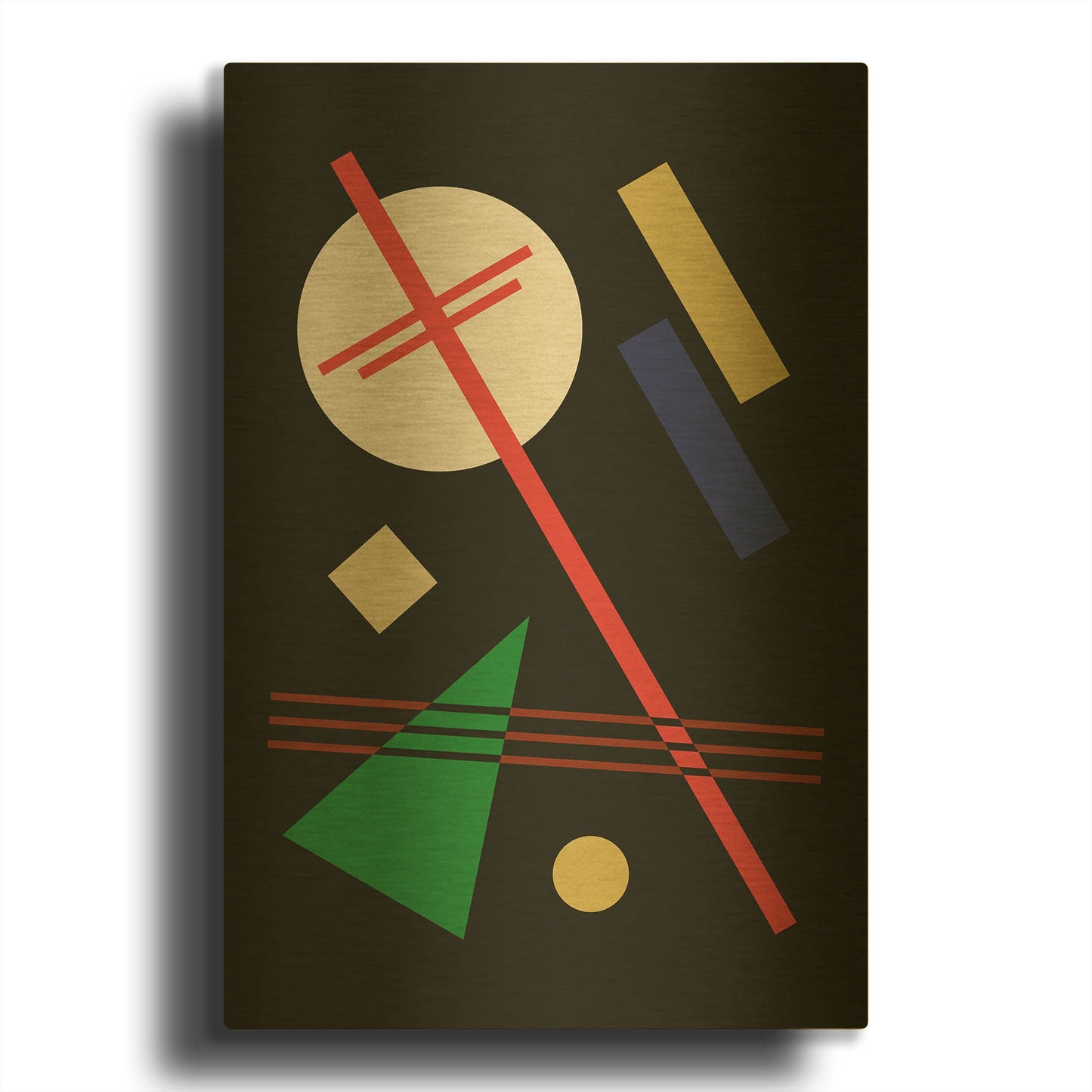 'Suprematist Abstract Geometric 5' By Gary Williams Gold Metal Wall Art