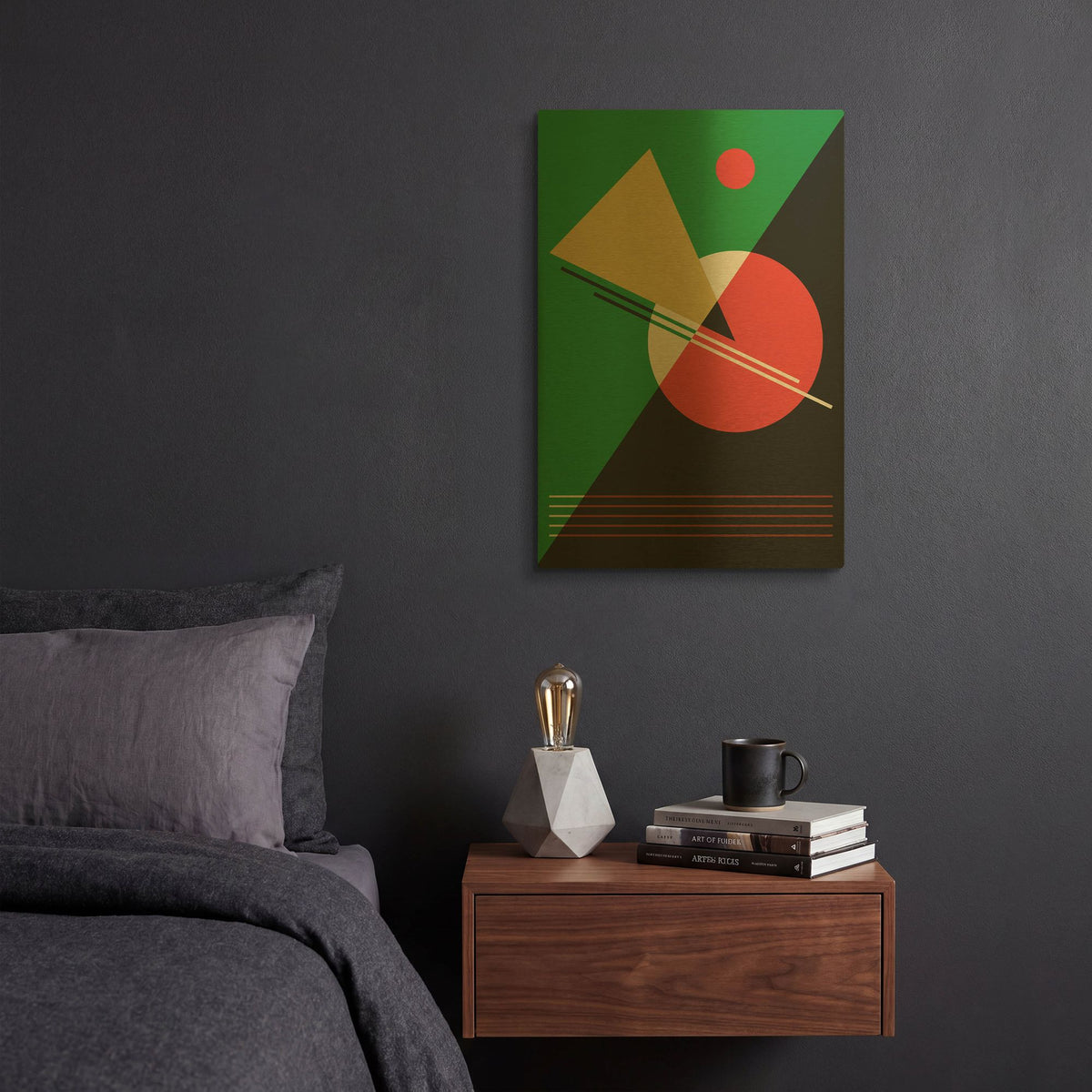 'Suprematist Abstract Geometric 6' By Gary Williams Gold Metal Wall Art