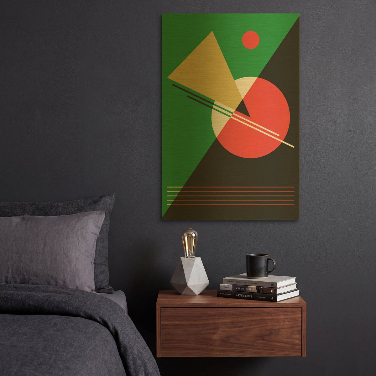 'Suprematist Abstract Geometric 6' By Gary Williams Gold Metal Wall Art