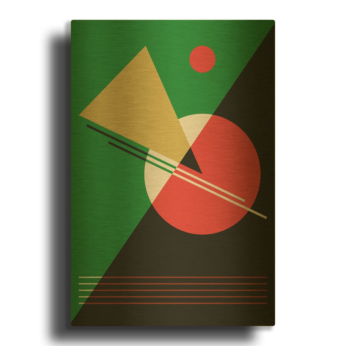 'Suprematist Abstract Geometric 6' By Gary Williams Gold Metal Wall Art