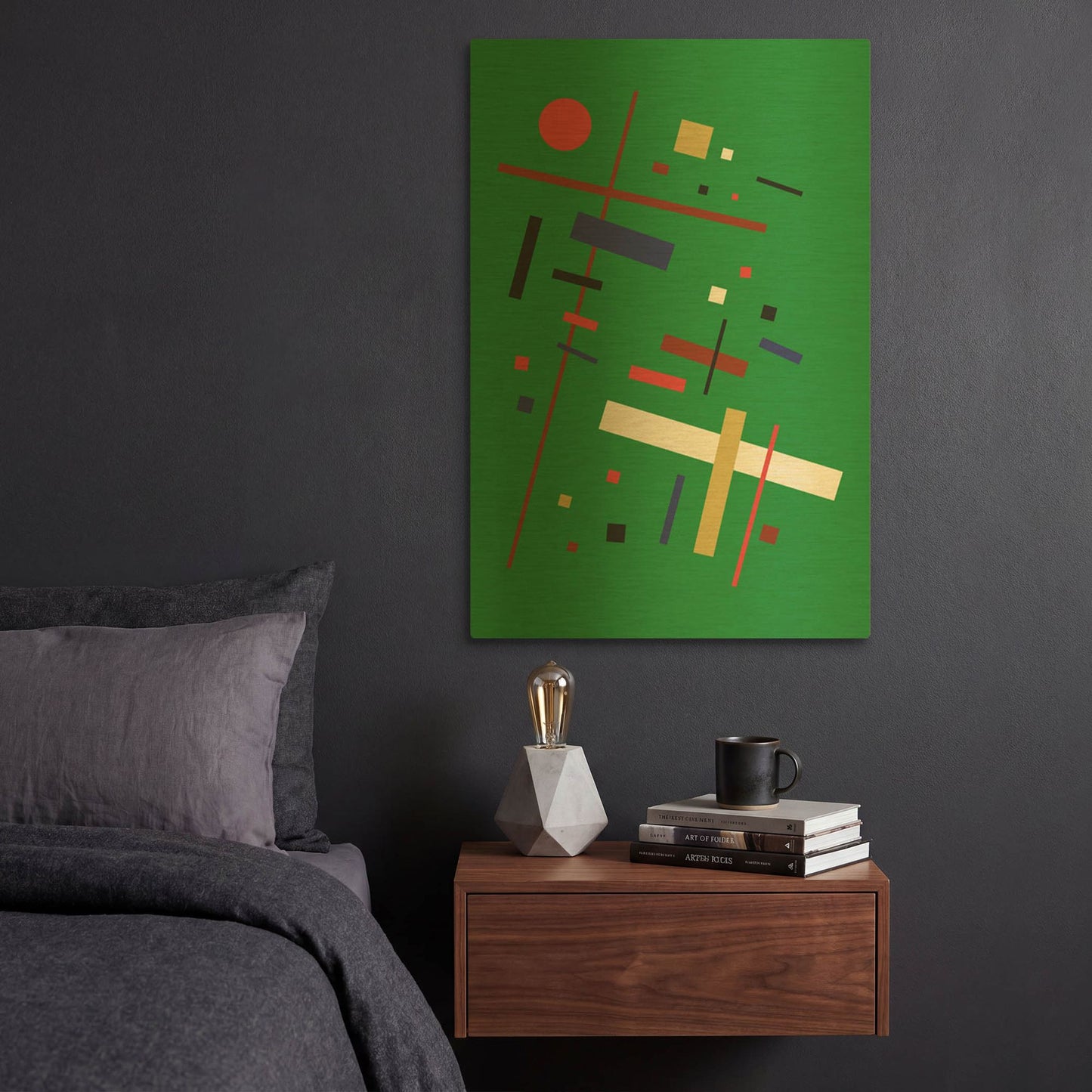 'Suprematist Abstract Geometric 8' By Gary Williams Gold Metal Wall Art