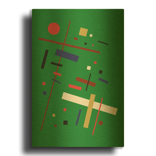 'Suprematist Abstract Geometric 8' By Gary Williams Gold Metal Wall Art
