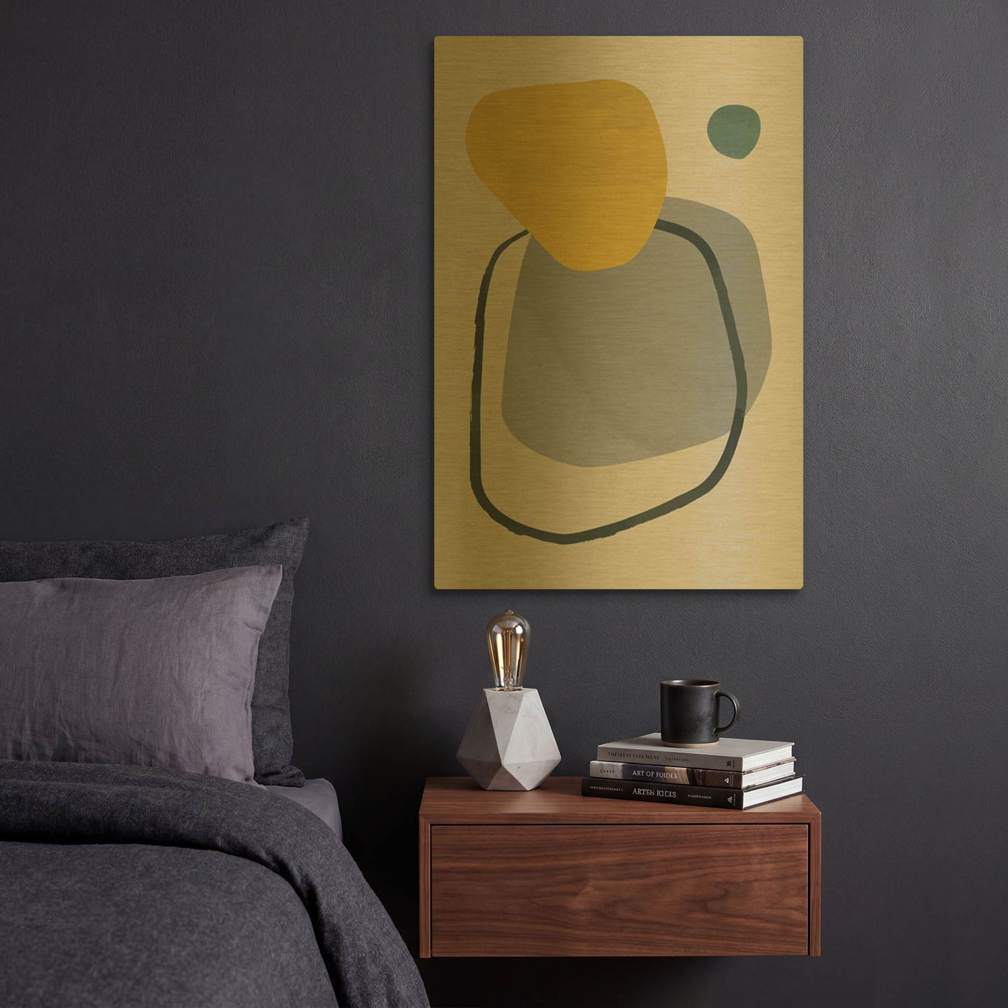 'Scandi Pebbles' By Gary Williams Gold Metal Wall Art