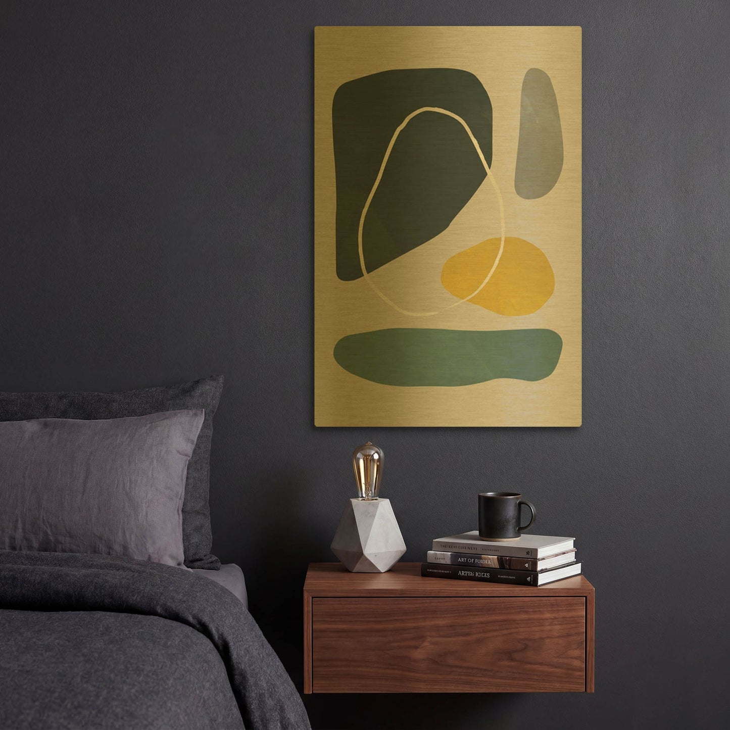 'Scandi Pebbles 2' By Gary Williams Gold Metal Wall Art