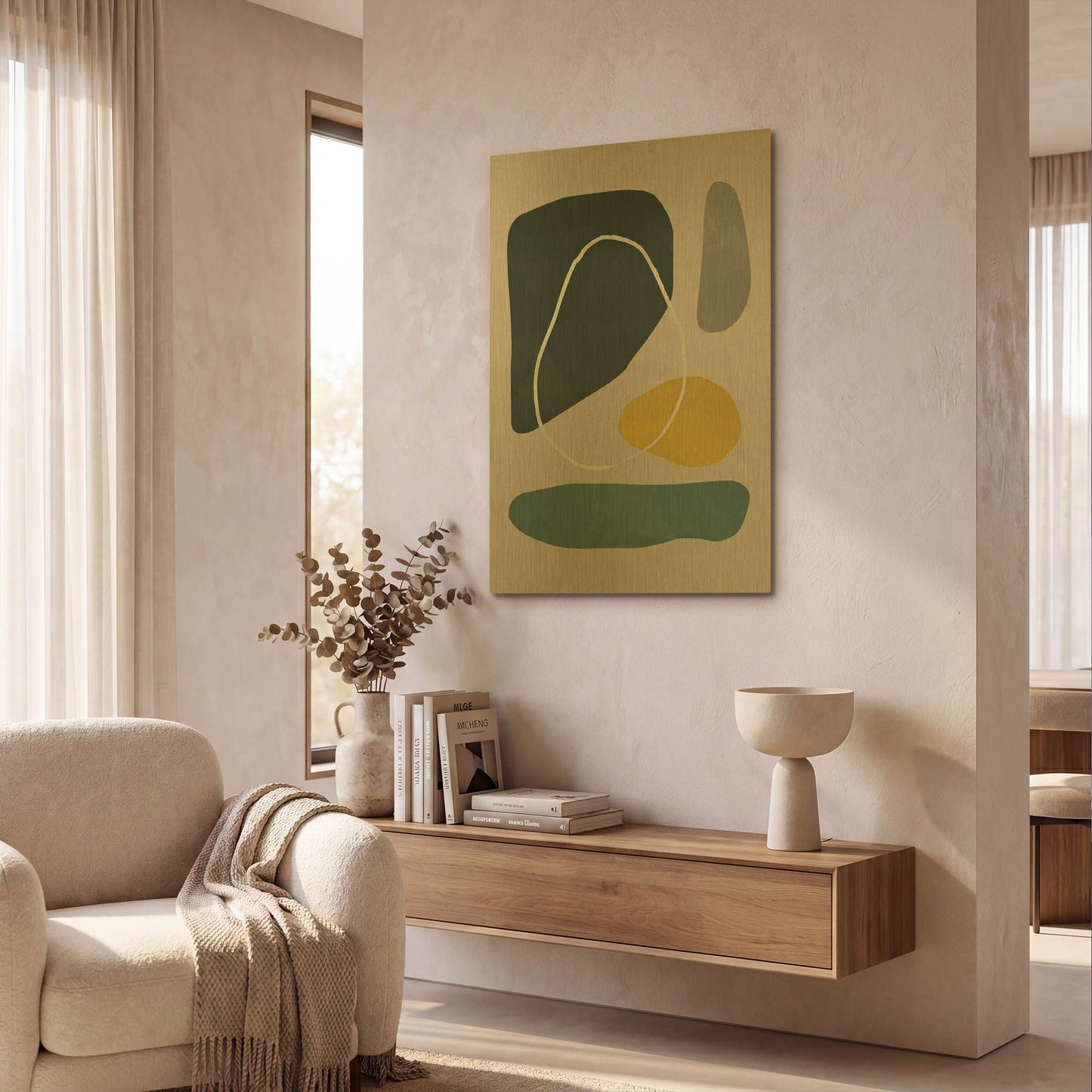'Scandi Pebbles 2' By Gary Williams Gold Metal Wall Art