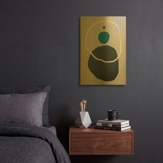 'Scandi Pebbles 3' By Gary Williams Gold Metal Wall Art