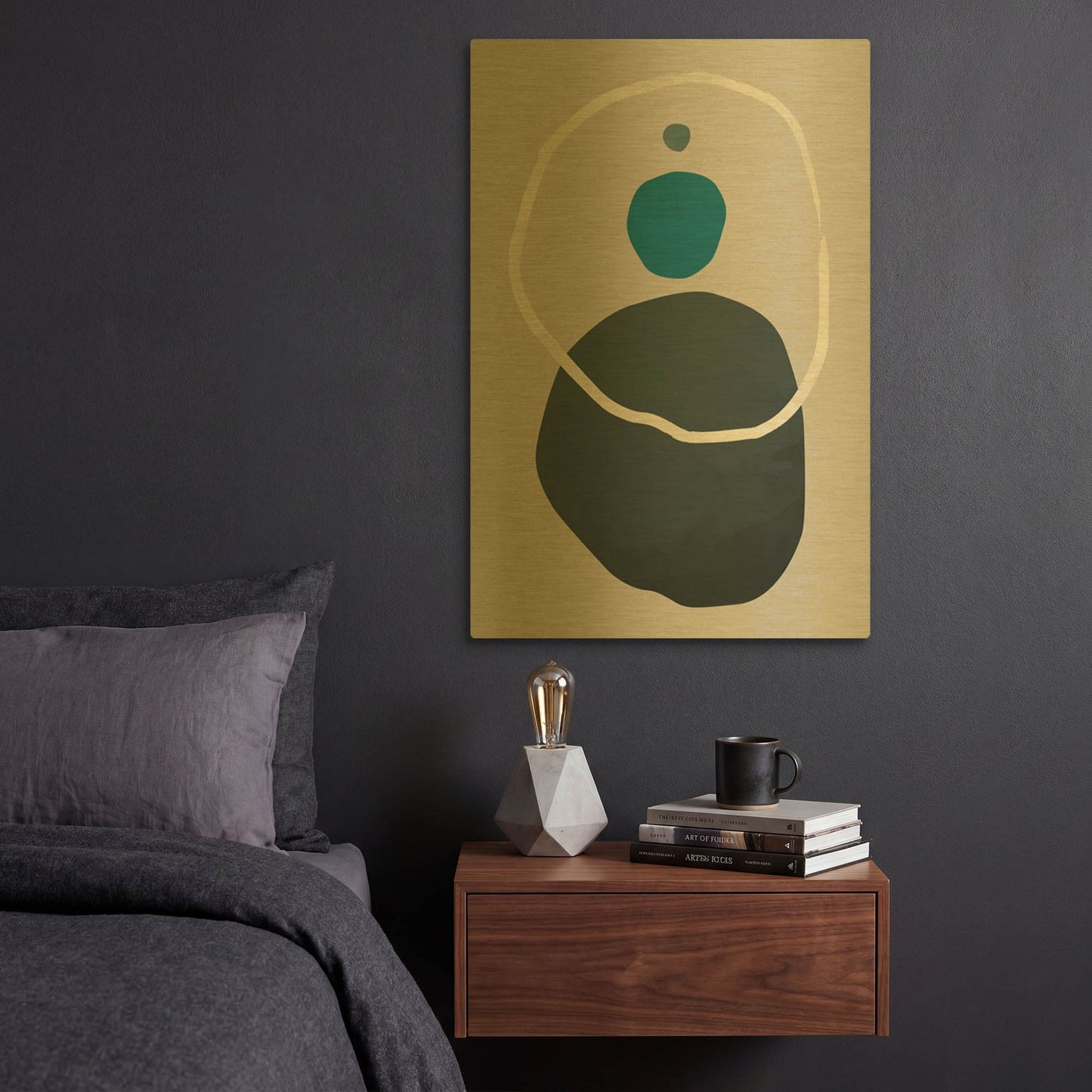 'Scandi Pebbles 3' By Gary Williams Gold Metal Wall Art