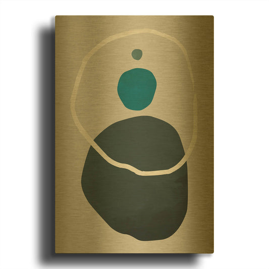 'Scandi Pebbles 3' By Gary Williams Gold Metal Wall Art