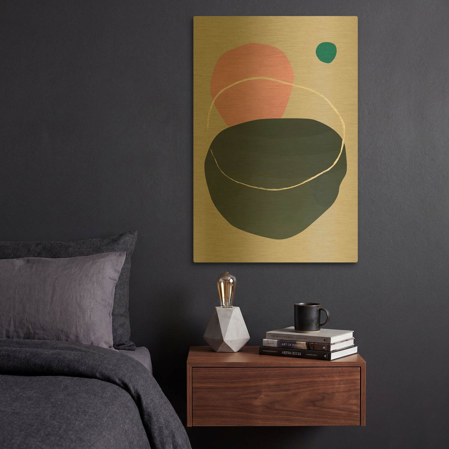 'Scandi Pebbles 4' By Gary Williams Gold Metal Wall Art