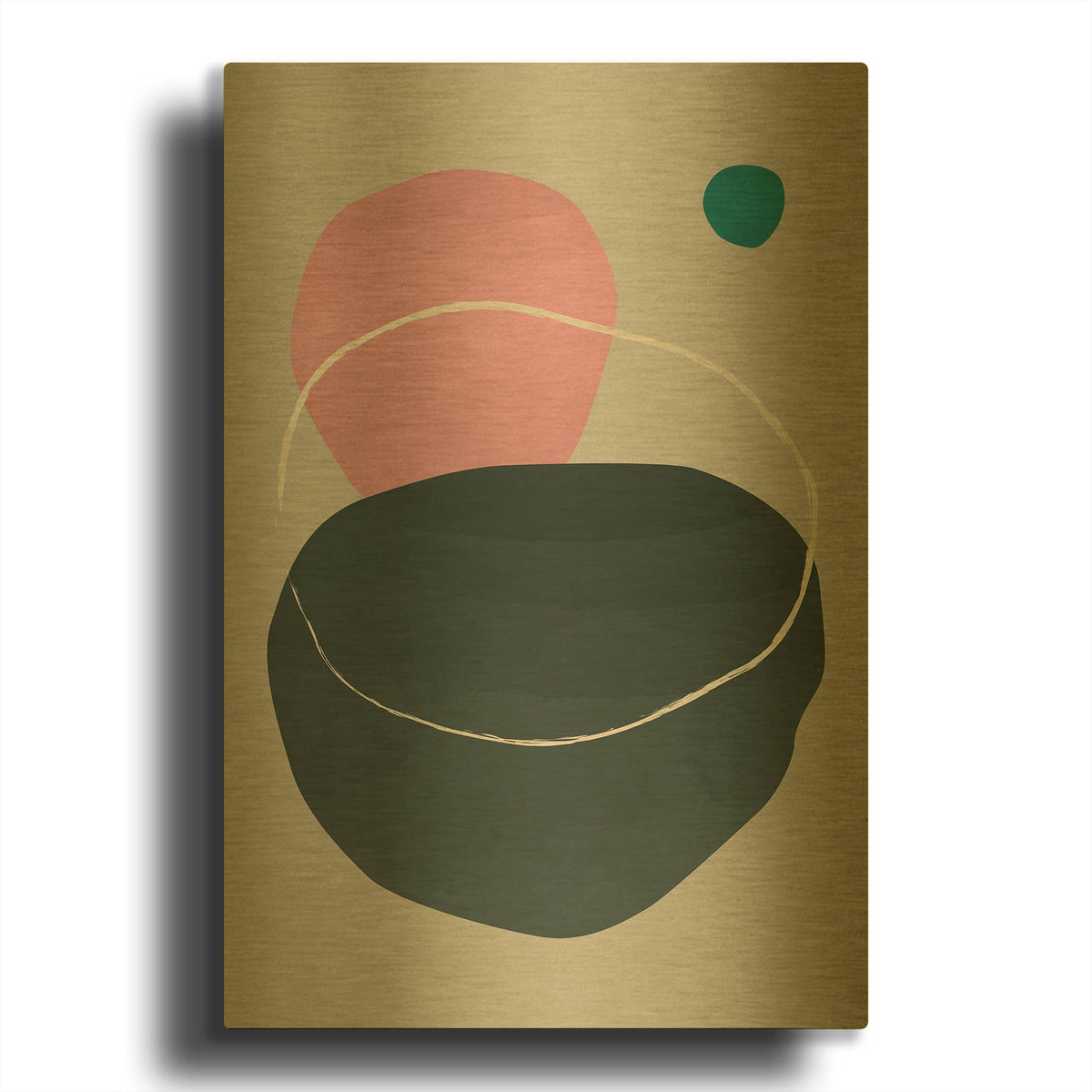 'Scandi Pebbles 4' By Gary Williams Gold Metal Wall Art