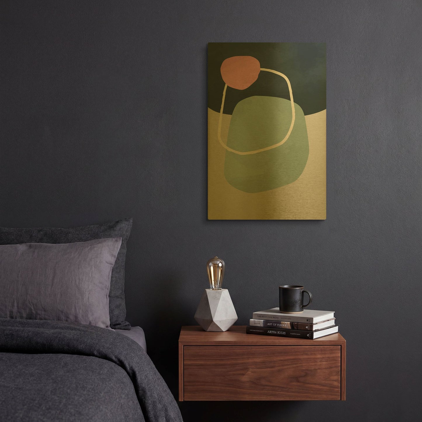 'Scandi Pebbles 5' By Gary Williams Gold Metal Wall Art
