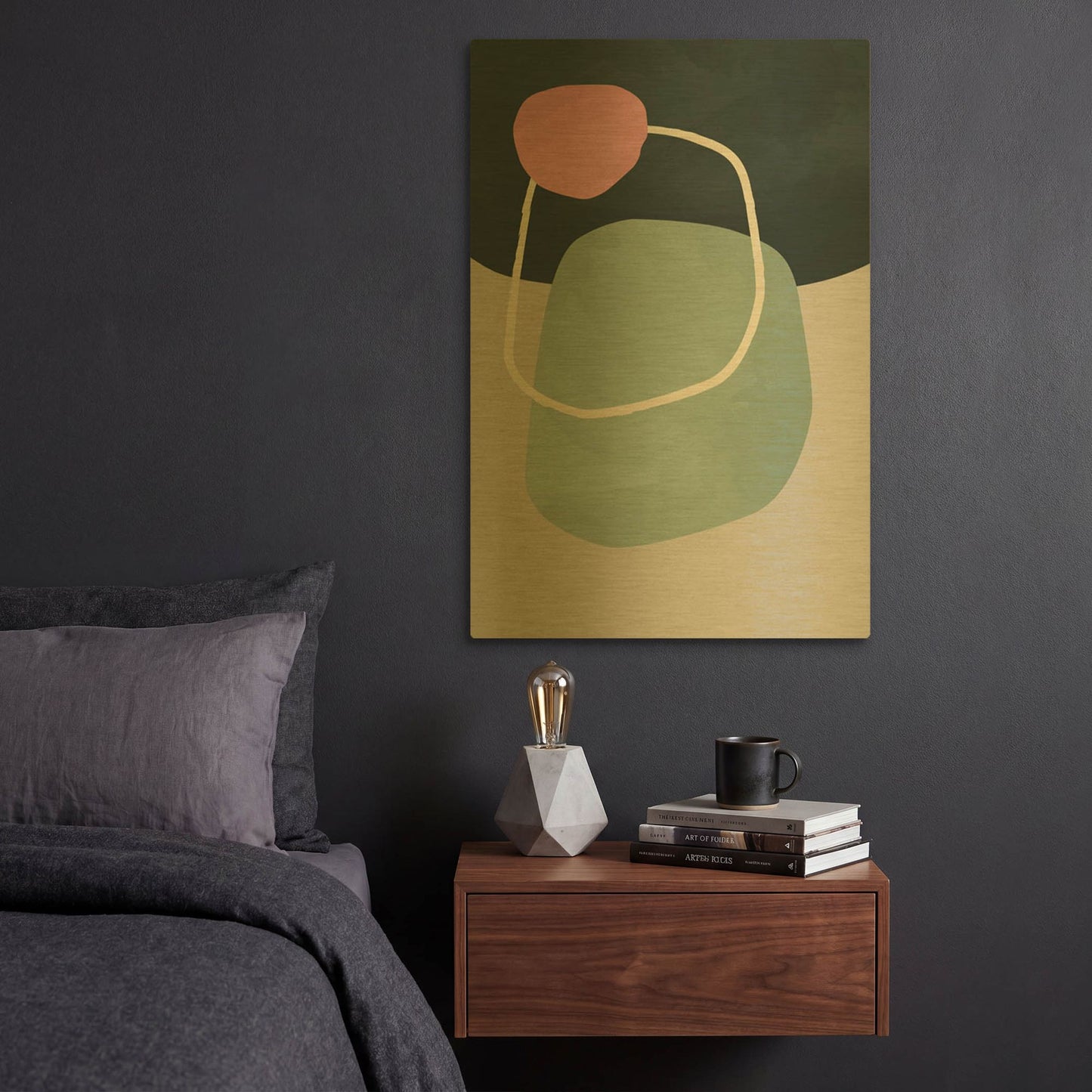 'Scandi Pebbles 5' By Gary Williams Gold Metal Wall Art