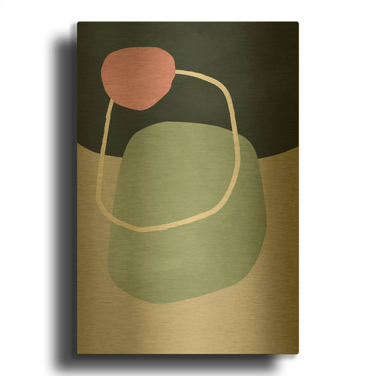 'Scandi Pebbles 5' By Gary Williams Gold Metal Wall Art
