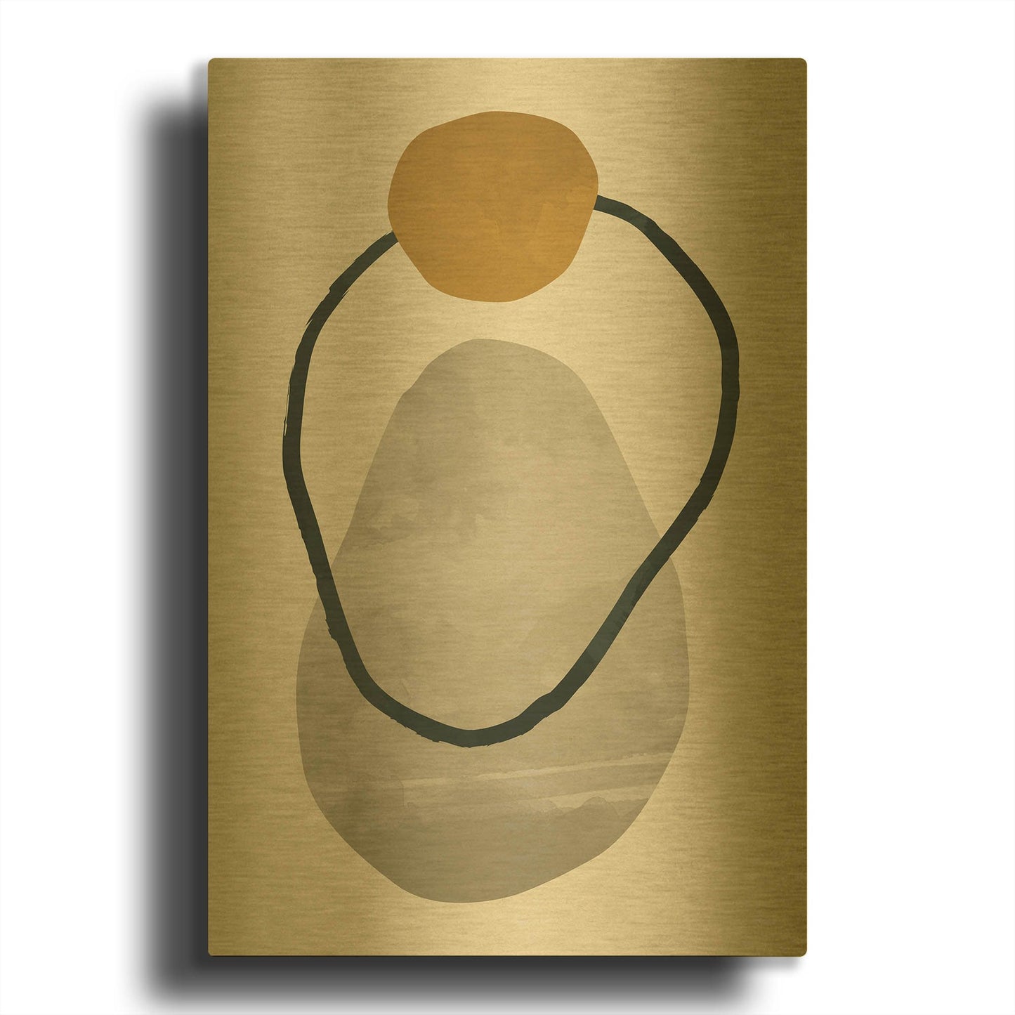 'Scandi Pebbles 7' By Gary Williams Gold Metal Wall Art