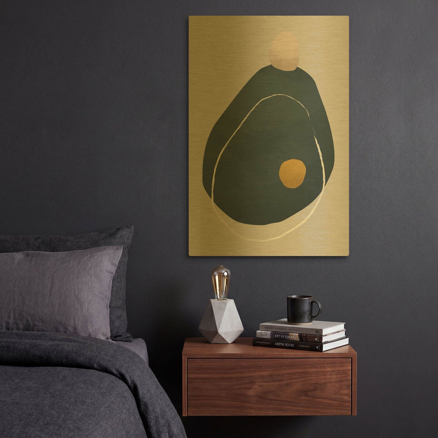 'Scandi Pebbles 8' By Gary Williams Gold Metal Wall Art