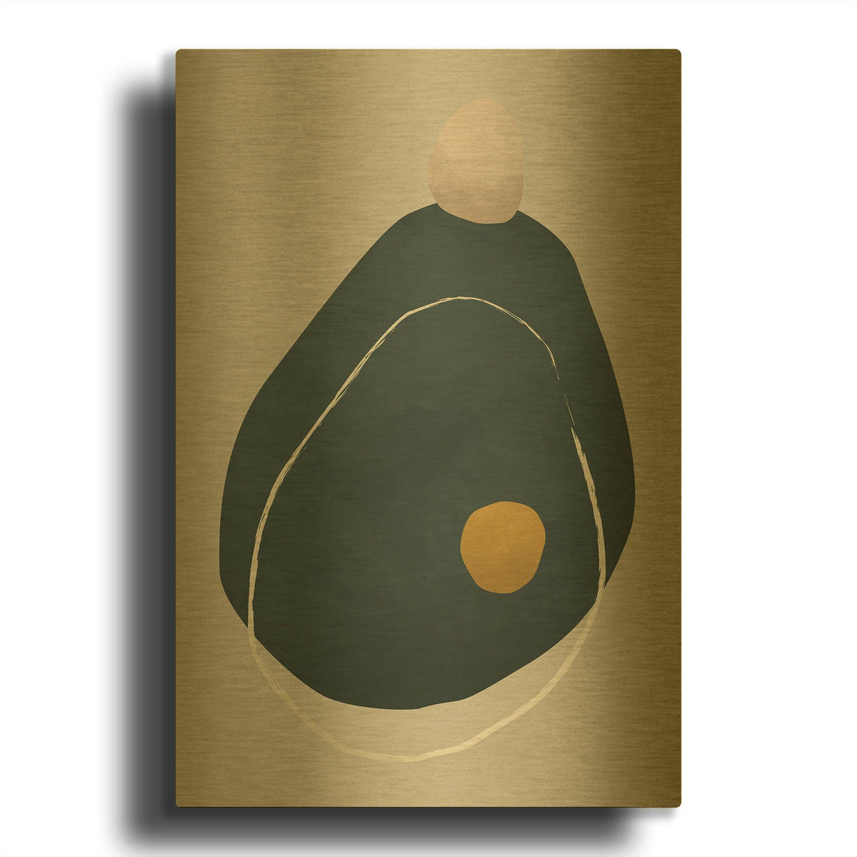 'Scandi Pebbles 8' By Gary Williams Gold Metal Wall Art