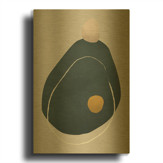 'Scandi Pebbles 8' By Gary Williams Gold Metal Wall Art