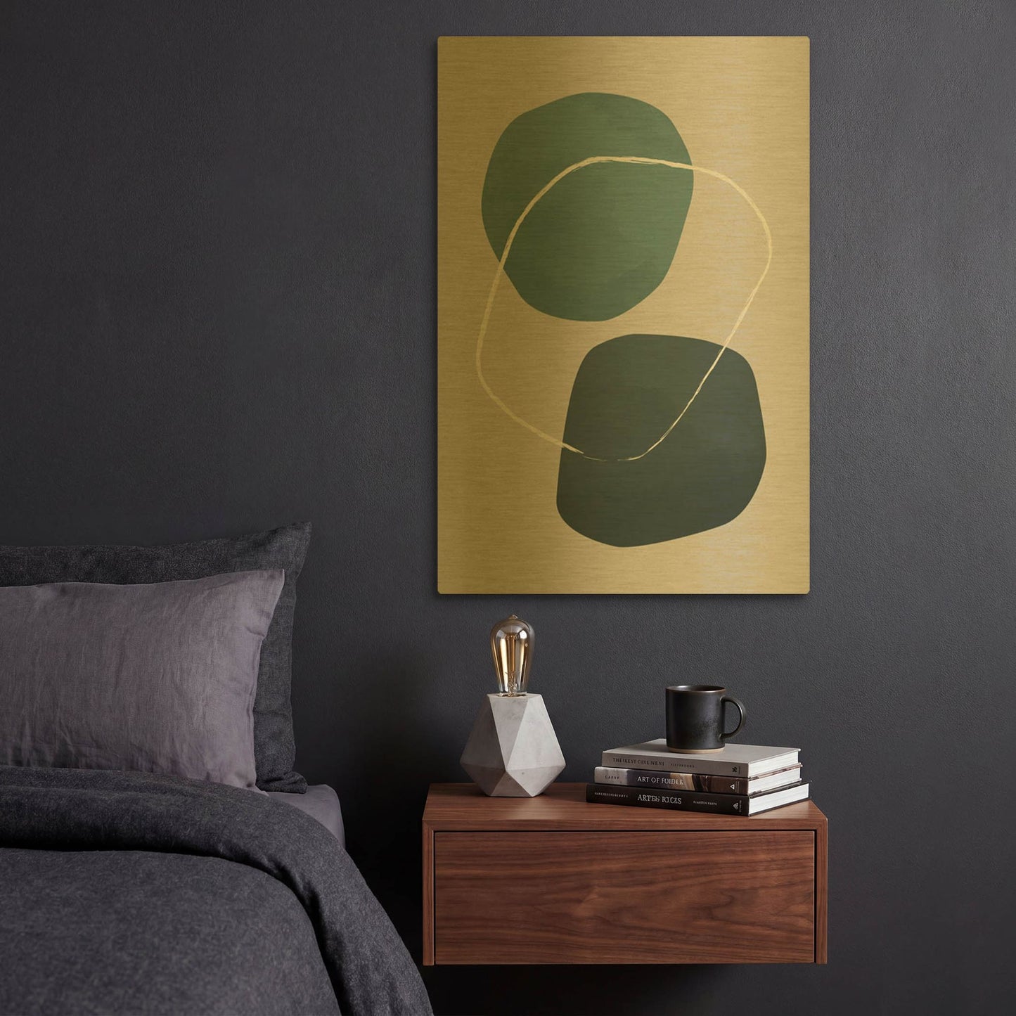 'Scandi Pebbles 9' By Gary Williams Gold Metal Wall Art