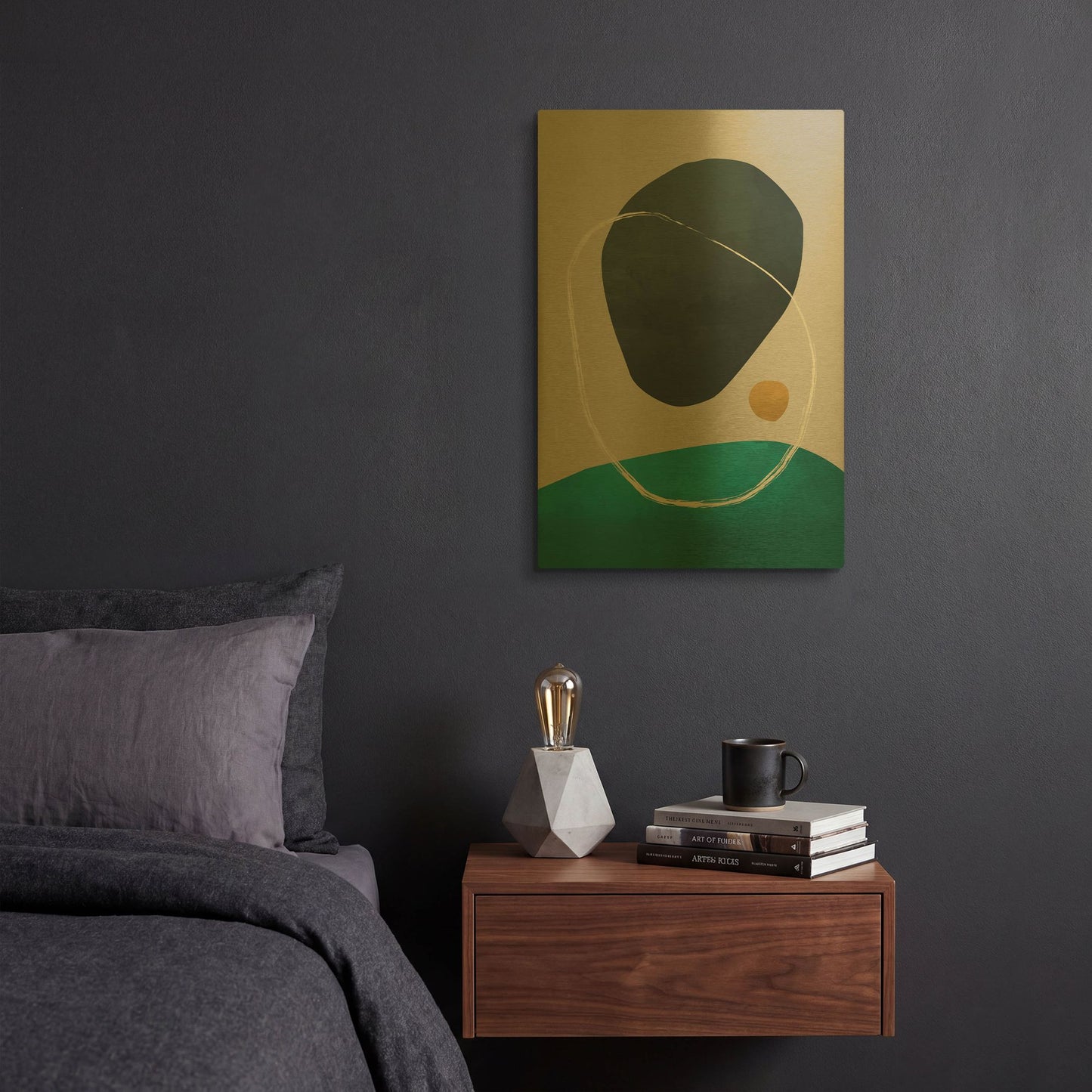 'Scandi Pebbles 10' By Gary Williams Gold Metal Wall Art