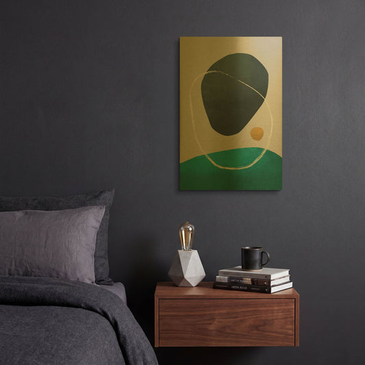 'Scandi Pebbles 10' By Gary Williams Gold Metal Wall Art