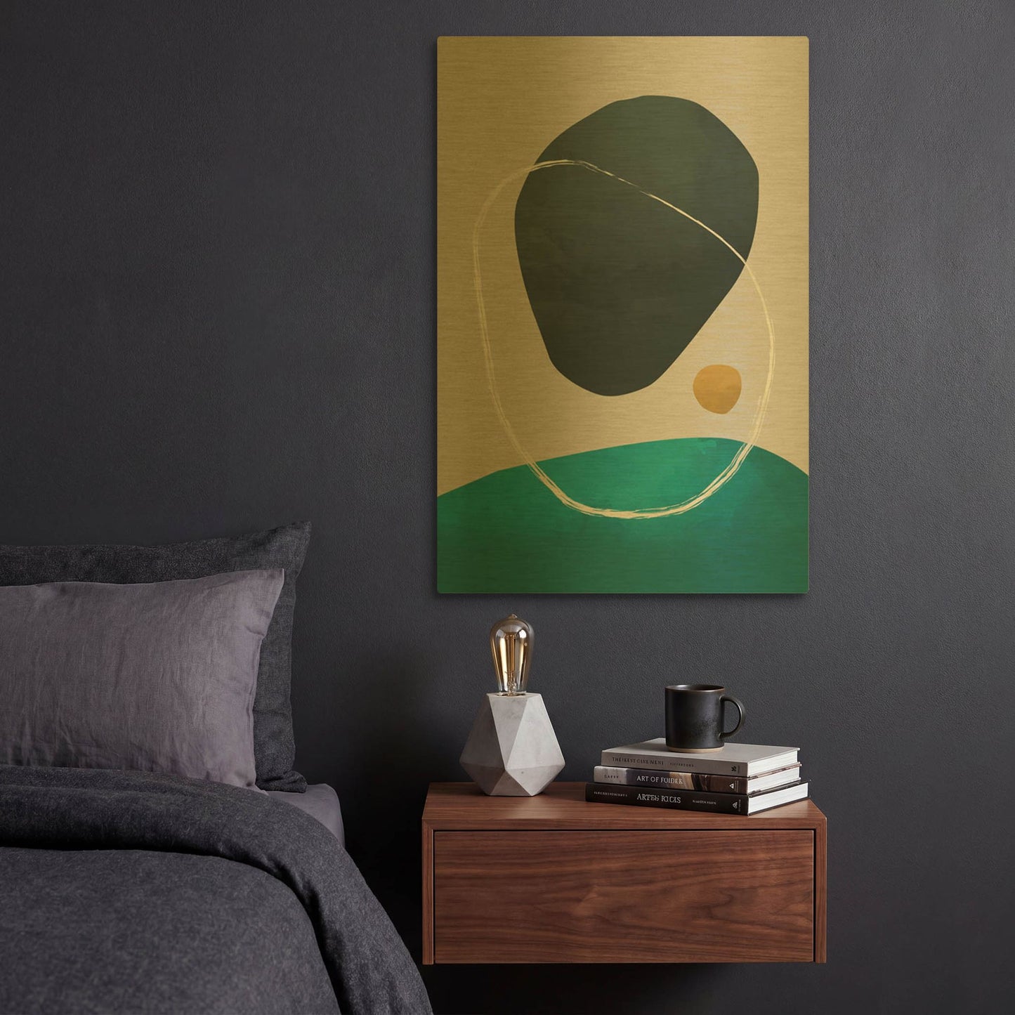 'Scandi Pebbles 10' By Gary Williams Gold Metal Wall Art