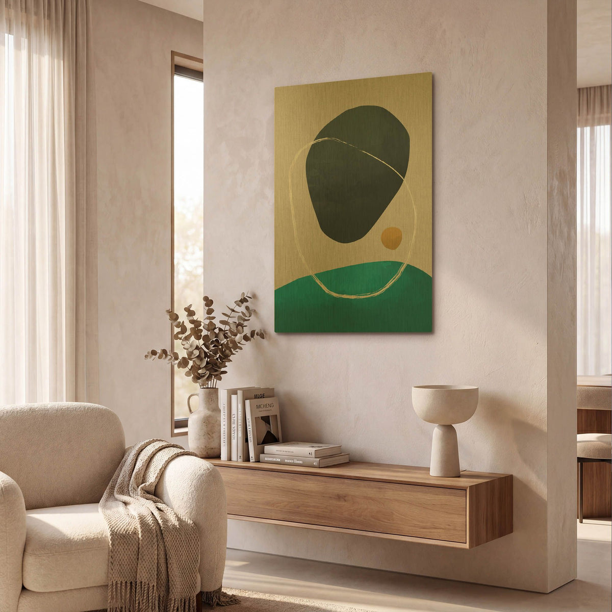 'Scandi Pebbles 10' By Gary Williams Gold Metal Wall Art