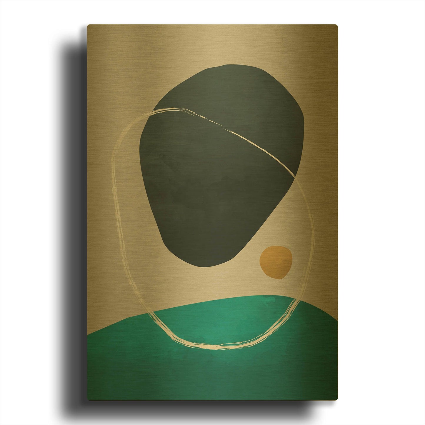 'Scandi Pebbles 10' By Gary Williams Gold Metal Wall Art