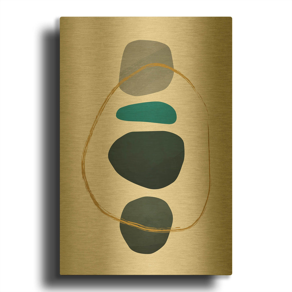 'Scandi Pebbles 11' By Gary Williams Gold Metal Wall Art