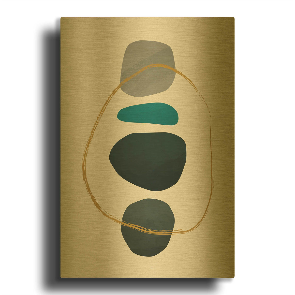 'Scandi Pebbles 11' By Gary Williams Gold Metal Wall Art