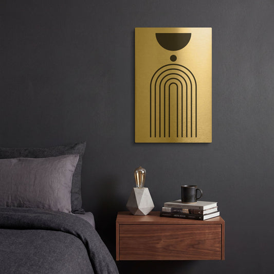 'Geometric Minimalist' By Gary Williams Gold Metal Wall Art