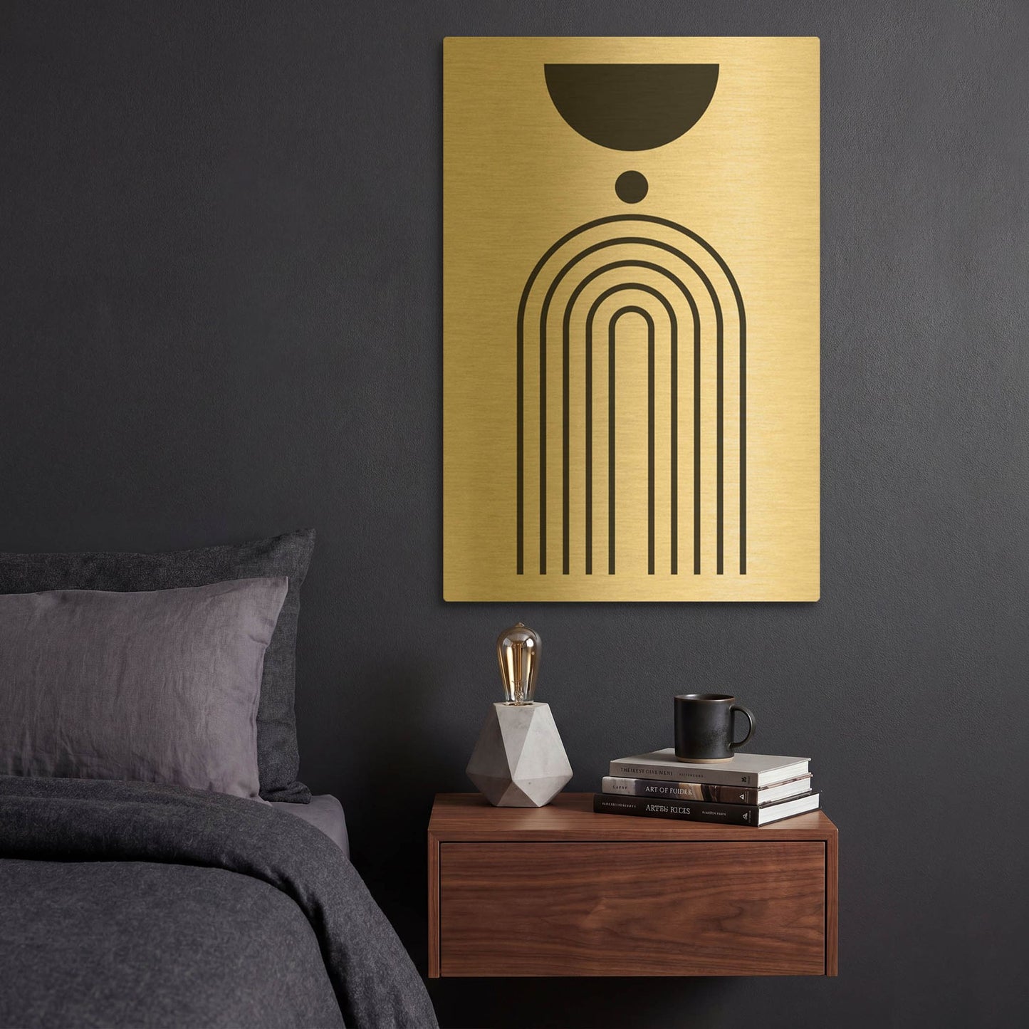 'Geometric Minimalist' By Gary Williams Gold Metal Wall Art