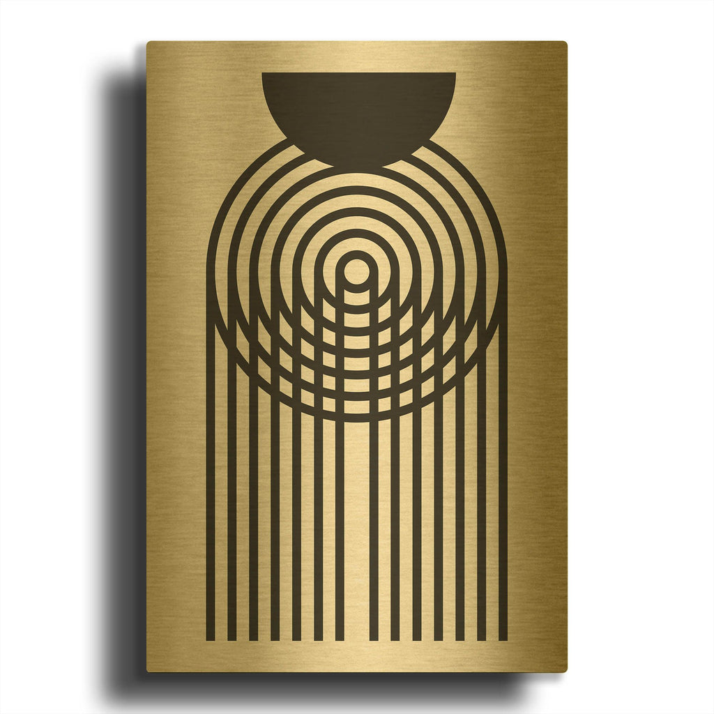 'Geometric Minimalist 2' By Gary Williams Gold Metal Wall Art