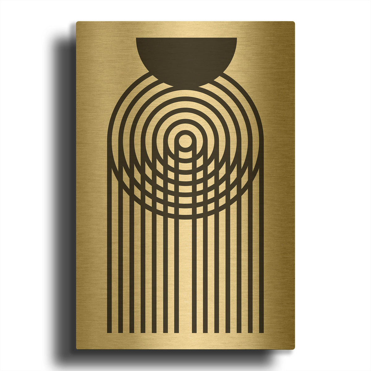 'Geometric Minimalist 2' By Gary Williams Gold Metal Wall Art