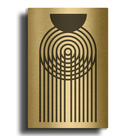 'Geometric Minimalist 2' By Gary Williams Gold Metal Wall Art